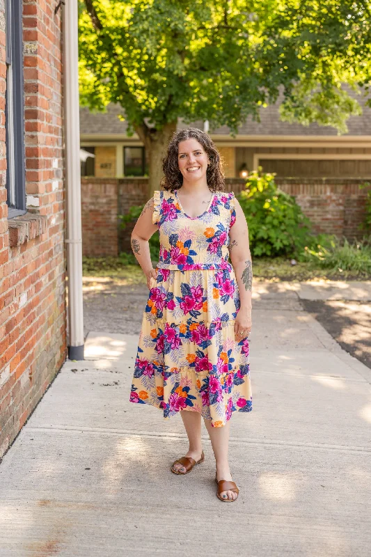 The Taylor Smocked Midi Dress Stylish Tiered Midi Dress