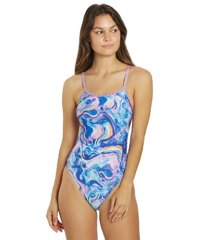 Dolfin Uglies Women's String Back One Piece Swimsuit Let It Go Chic Swimsuit Cover-Up