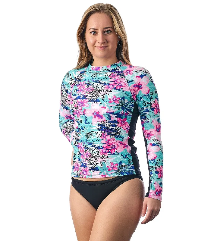 EQ Swimwear Women's Tropical Jungle Rash Guard Green Chic Bikini Set