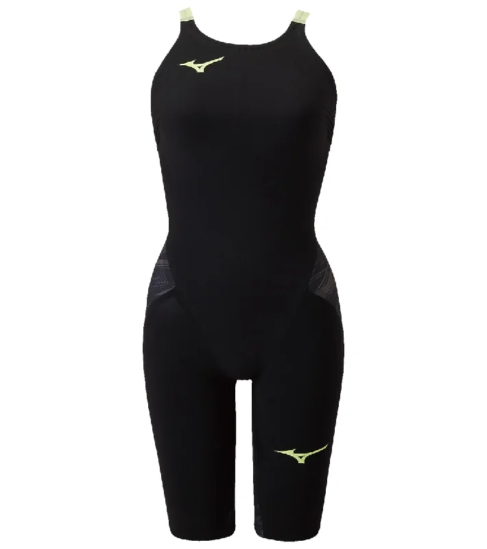 Mizuno Women's GX-Sonic V Sprinter Tech Suit Swimsuit Black/Grey Tropical Print One-Piece Mizuno Women's GX-Sonic V Sprinter Tech Suit Swimsuit Black/Grey Tropical Print One-Piece