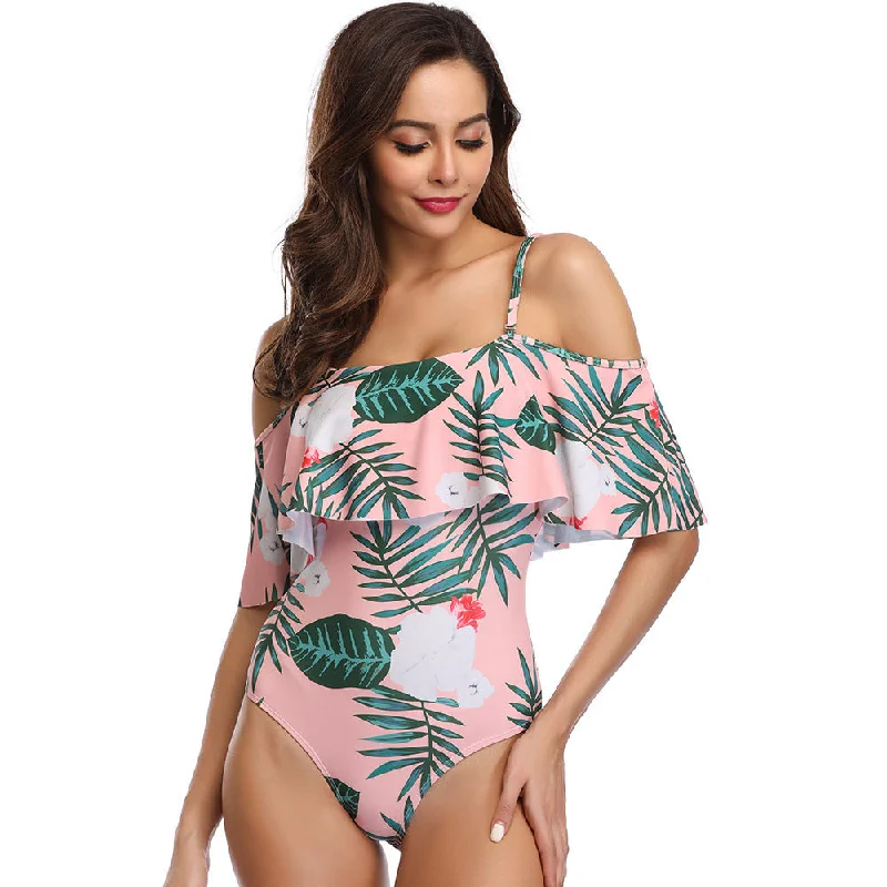 Sexy Off The Shoulder Floral Print One Piece Swimsuit for Women Minimalist One-Piece Sexy Off The Shoulder Floral Print One Piece Swimsuit for Women Minimalist One-Piece