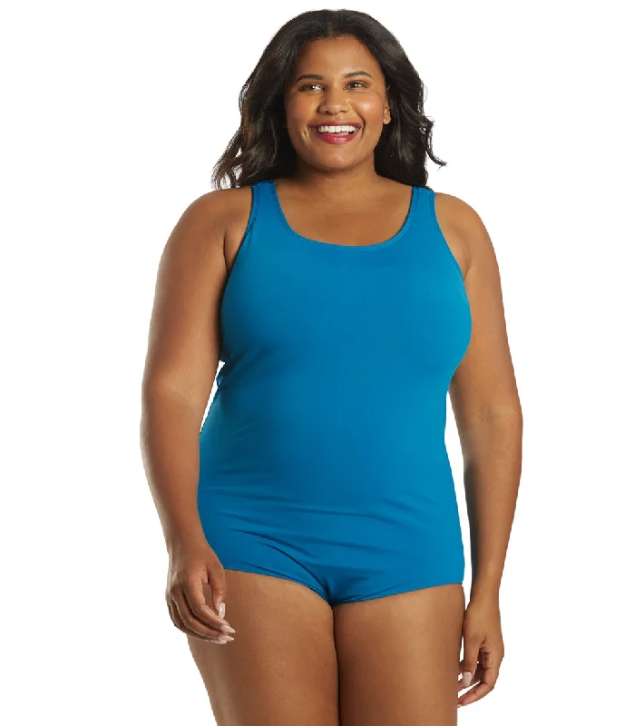 Sporti Plus Size HydroLast Chlorine Resistant Conservative Scoop Back One Piece Swimsuit Teal Trendy Swimsuit Bottoms Sporti Plus Size HydroLast Chlorine Resistant Conservative Scoop Back One Piece Swimsuit Teal Trendy Swimsuit Bottoms