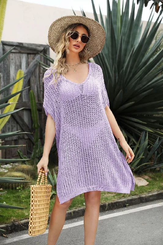 Sunset and Swim Openwork Side Slit Cover-Up Dress Swimsuit Coverup Retro-Inspired Bikini Set Sunset and Swim Openwork Side Slit Cover-Up Dress Swimsuit Coverup Retro-Inspired Bikini Set