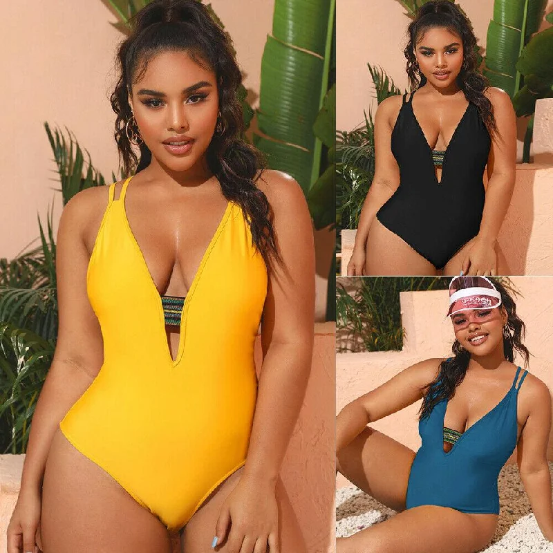 Plus Size One Piece Swimwear Swimsuit Trendy Swimsuit Bottoms