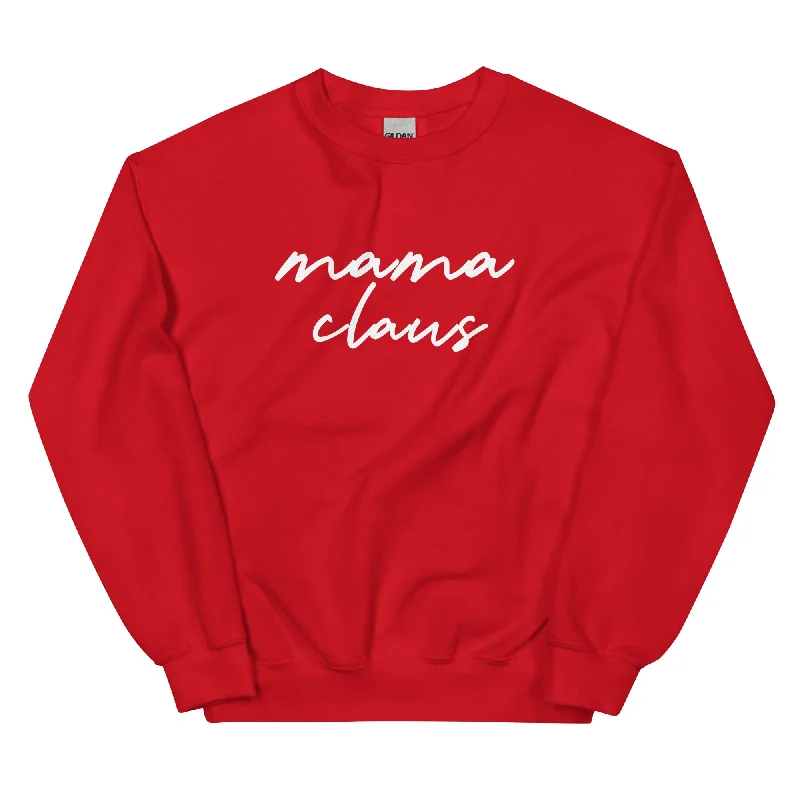 Mama Claus Sweatshirt Hoodie with Frayed Bohemian Relaxed