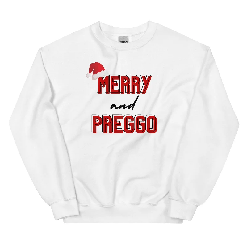 Merry and Preggo Sweatshirt Hoodie with Button Placket Classic Preppy