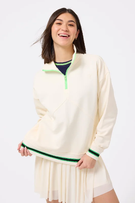 Colorblock Quarter Zip Sweatshirt in Sugar Swizzle Oversized Hoodie Comfort Casual