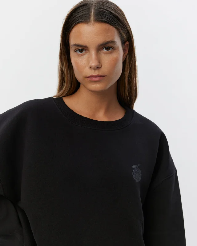 ELISW SWEATSHIRT - Black Hoodie with Cuffed Sleeves Snug Secure