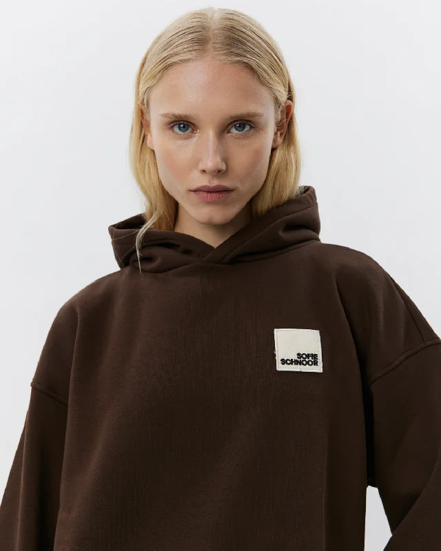 BASIKSW HOODIE - Brown Fudge Hoodie with Elastic Waist Stretchable Comfortable