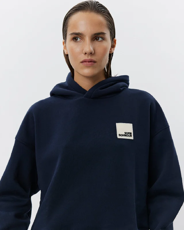 BASIKSW HOODIE - Navy Blue Hoodie with Velcro Closure Adjustable Secure