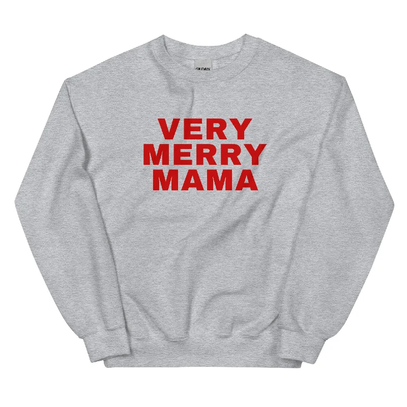 Very Merry Mama Sweatshirt Hoodie with V-Neck Classic Versatile