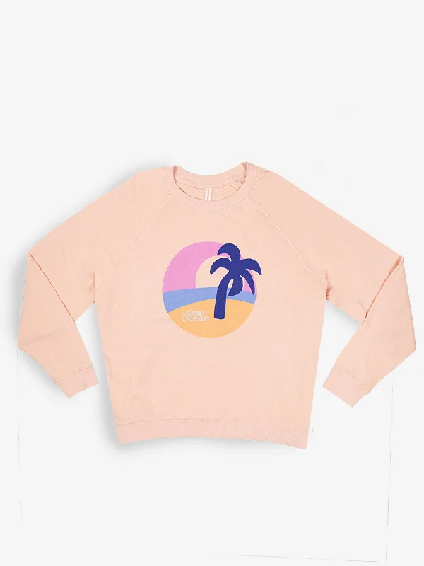 Women's One Ocean Raglan Sweatshirt Hoodie with Gradient Ombre Colorful