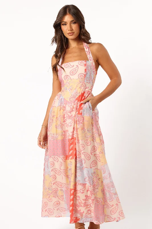 Blaire Maxi Dress - Pink Multi Classic A-Line Maxi Dress