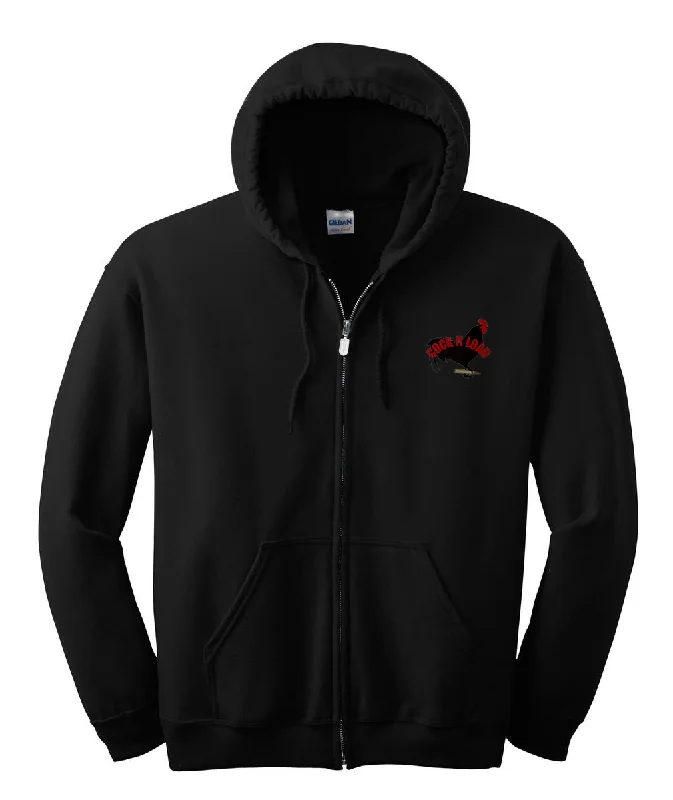 Cock n load 2c Embroidered Gildan® - Heavy Blend™ Full-Zip Hooded Sweatshirt Hoodie with Camouflage Military Edgy