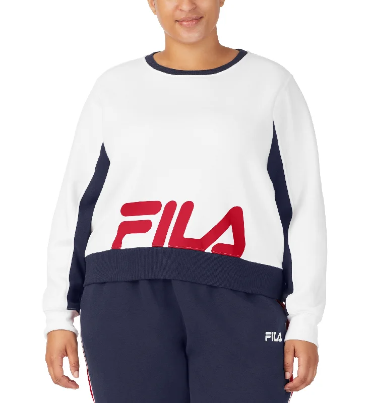 Fila Plus Size Calm Graphic Colorblocked Sweatshirt Graphic Hoodie Design Print