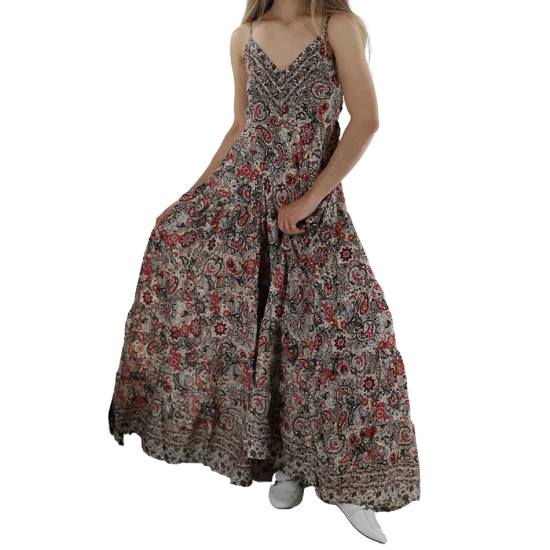 Flowy Long Flower 'Irene' Maxi Dress Trendy Ruffled Maxi Dress