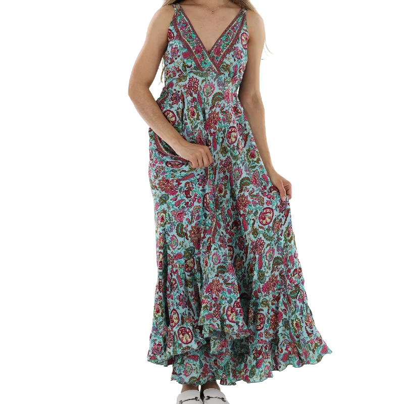 Flowy Long V Neck Line 'Laura' Maxi Dress Classic Strapless Maxi Dress