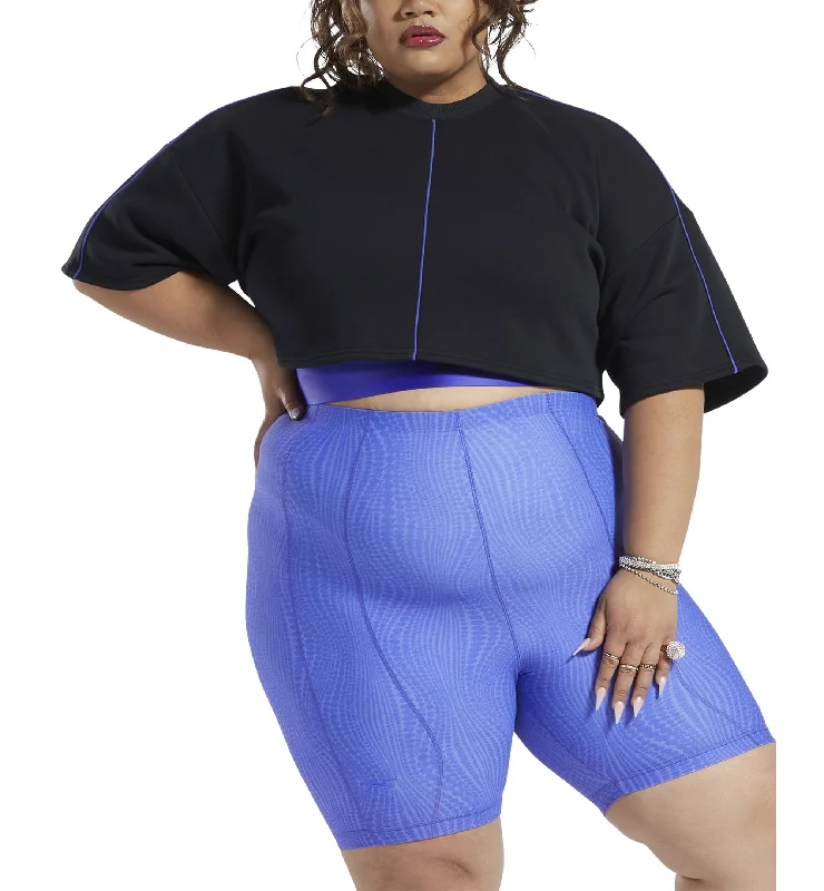 Reebok X Cardi B Plus Size Cropped T Sweatshirt Hoodie with Elastic Cuffs Stretchable Comfortable