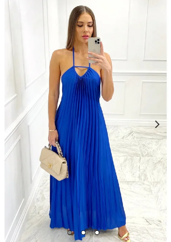 Rufia - sleeveless pleated maxi dress Trendy Satin Maxi Dress