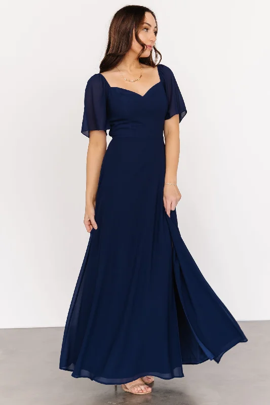 Sierra Sweetheart Maxi Dress | Navy Comfortable Bohemian Maxi Dress