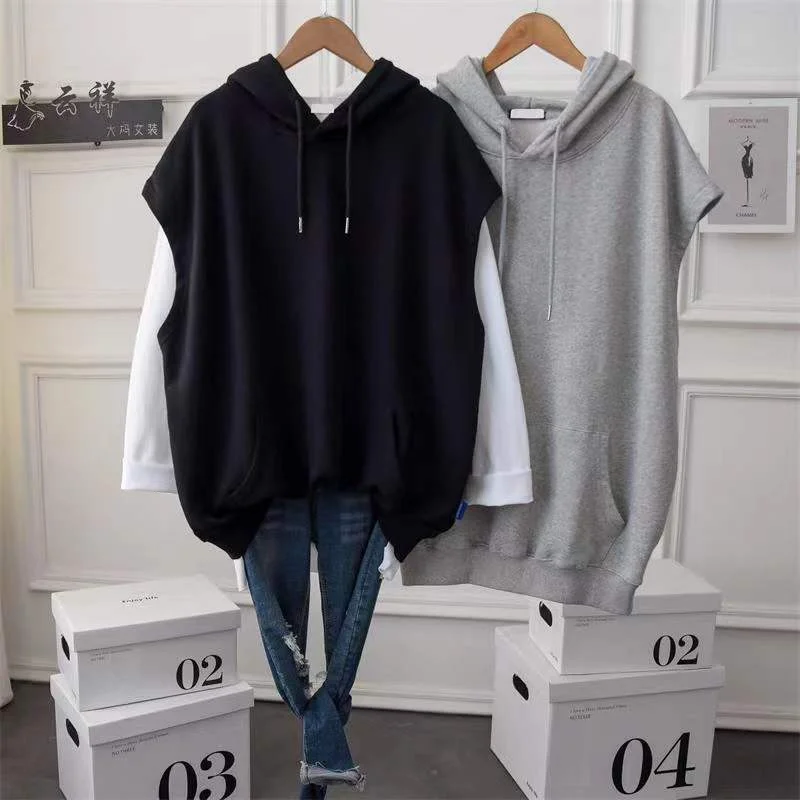 Women Casual Basic Solid Color Sleeveless Hoodie Hoodie with Turtle Neck Cozy Winter