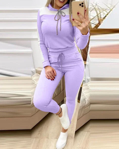 Women Casual Lady Sweatshirt Fashion Sportswear Hoodie with Front Slit Layering Stylish