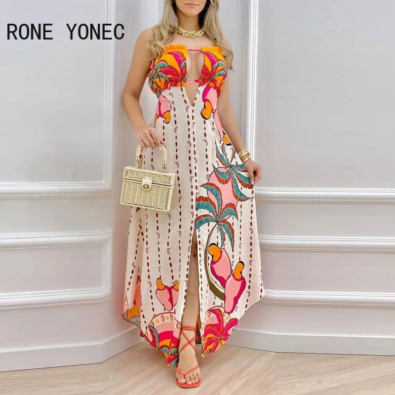 Women Casual Strapless Maxi Dress Trendy Satin Maxi Dress