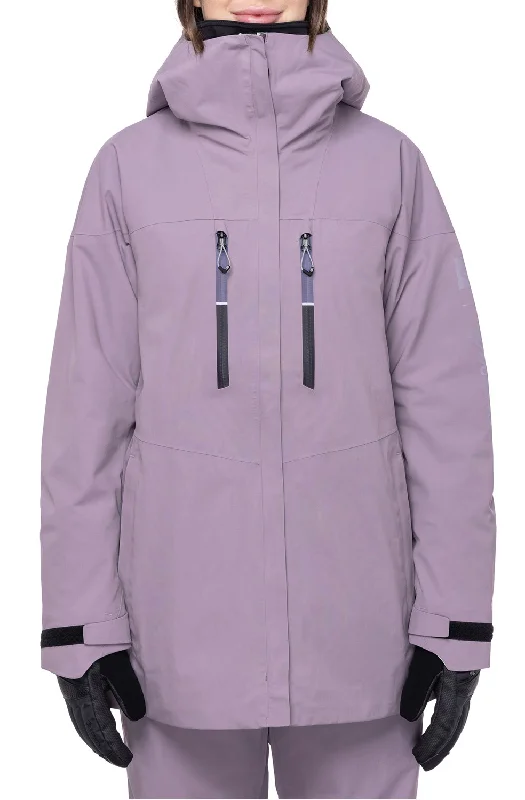 686 Gore-Tex Skyline Shell Jacket Womens Dusty Orchid Stand-Up Collar Roll-Neck Collar Turtle Neck 686 Gore-Tex Skyline Shell Jacket Womens Dusty Orchid Stand-Up Collar Roll-Neck Collar Turtle Neck