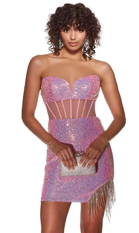 Alyce Paris 4811 - Corset Bodice Sequin Embellished Cocktail Dress