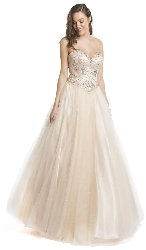 Aspeed Design - Embellished Sweetheart Neckline Evening Gown