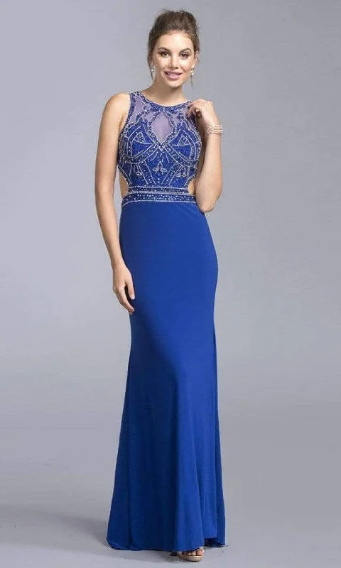 Aspeed Design - L2066 Cut Out Beaded Column Dress