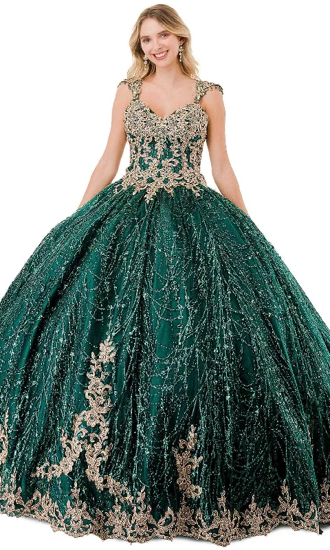 Aspeed Design L2821C - Cap Sleeve Appliqued Ballgown