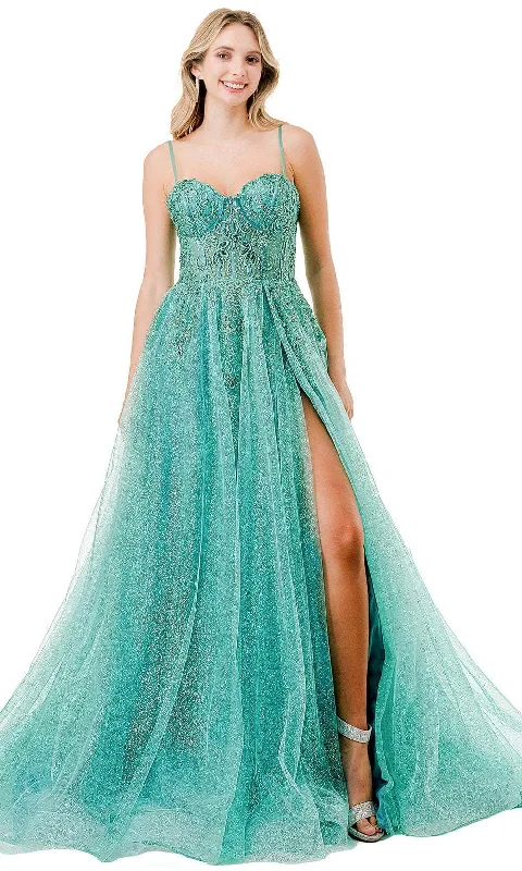 Aspeed Design L2846B - Glitter Embellished Sweetheart Evening Gown