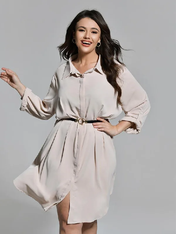 Belted Irregular Hem Dress