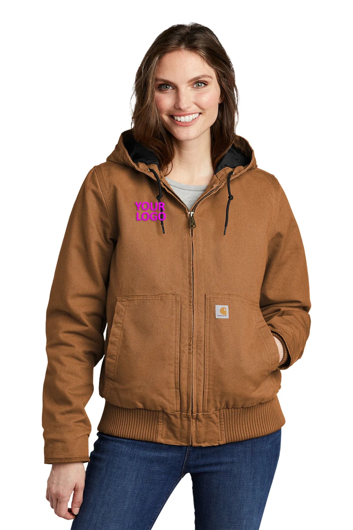 Carhartt Womens Washed Duck Custom Jackets, Carhartt Brown Herringbone Jacket Checkered Jacket Solid Jacket