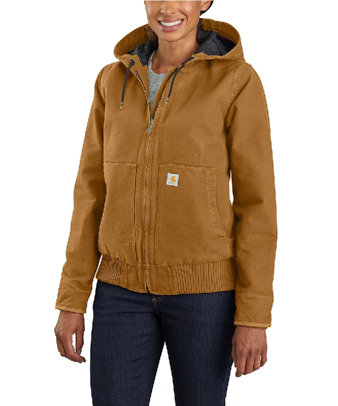 Carhartt Women's Washed Duck Insulated Active Jacket - Carhartt Brown Faux Fur Jacket Real Fur Jacket Shearling Jacket