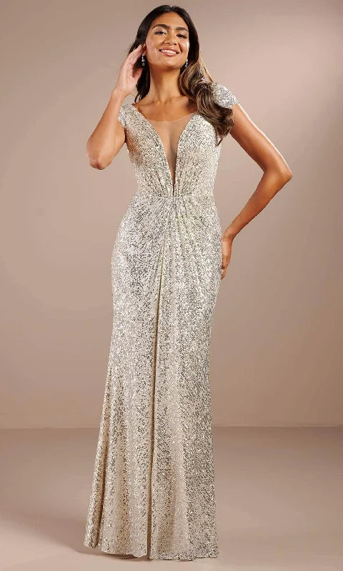 Christina Wu Celebration 22209 - Plunging Sequin Evening Gown