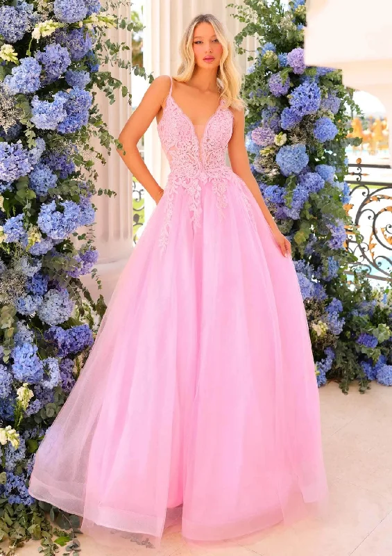 Clarisse 810784 - Lace Up A-Line Prom Gown