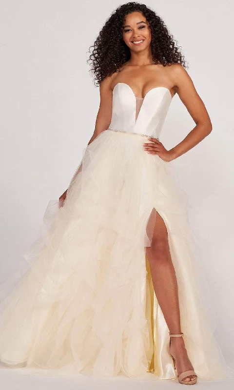 Colette By Daphne CL2023 - Strapless Ruffled A-line Evening Gown