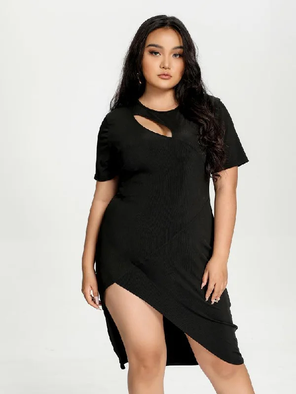 Cut Out Solid Dress