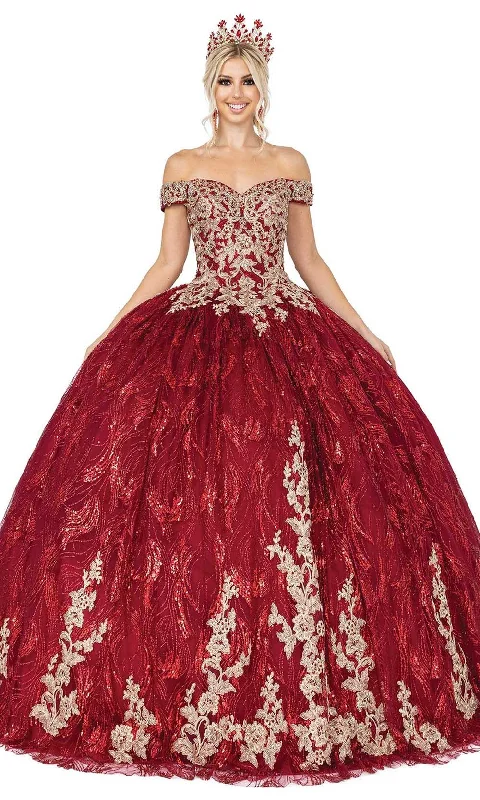 Dancing Queen - 1579 Appliqued Glitter Print Ballgown