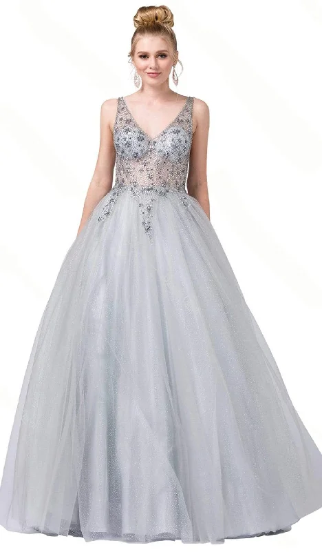 Dancing Queen - 2816 Beaded V-Neck Prom Dress