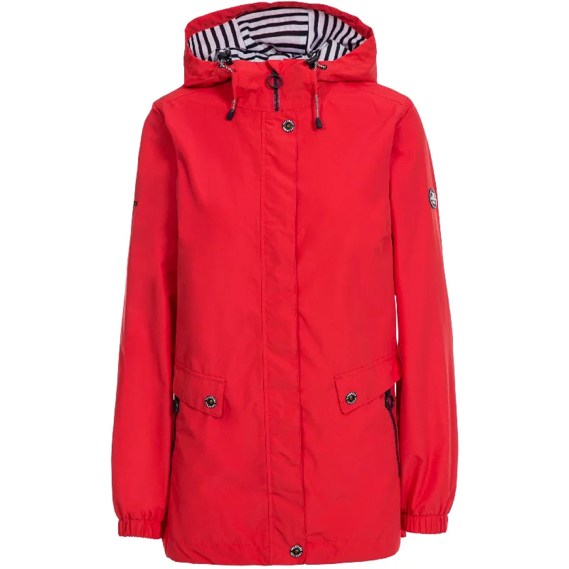 Flourish Women's Unpadded Jacket in Red Notch Collar Peter Pan Collar Cowl Neck