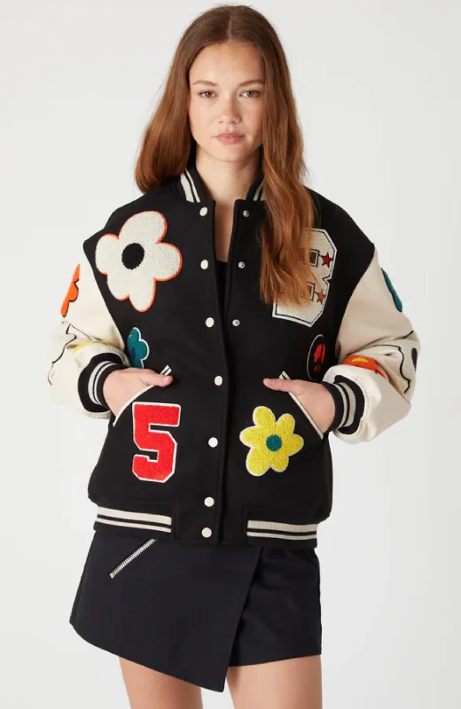 BlankNYC - Home Run Bomber Jacket Satin Jacket Silk Jacket Chiffon Jacket