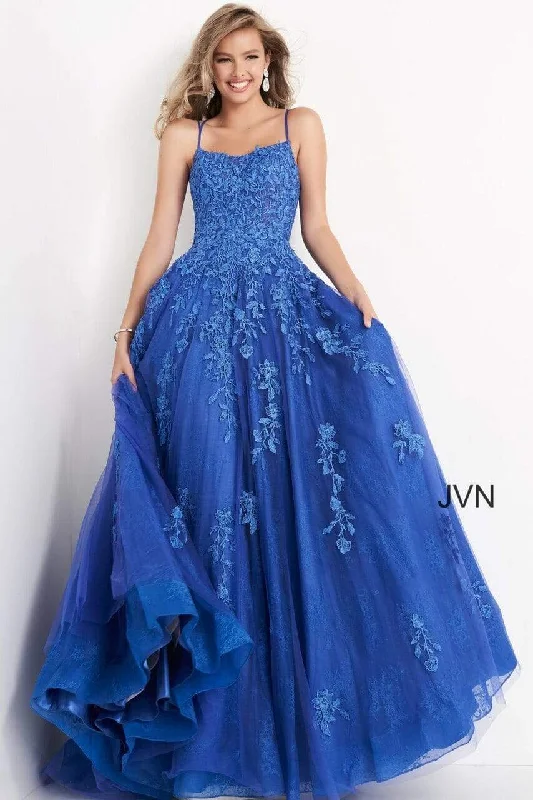 JVN by Jovani JVN06644 - Long Embroidered Lace A-Line Gown