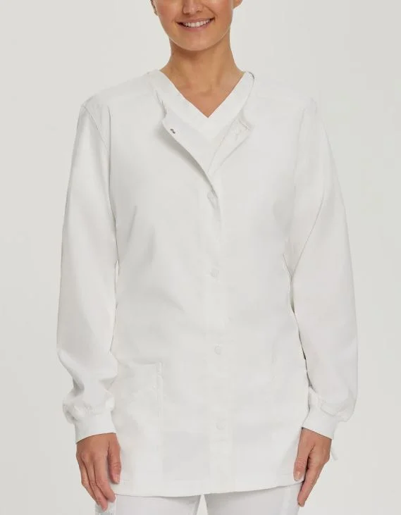 Landau Proflex Women's Warm-Up Scrub Jacket A-Line Jacket Boat Neck Shawl Collar