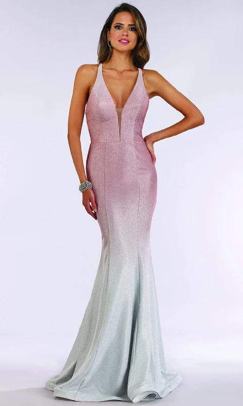 Lara Dresses - 29493 Halter Shimmer Ombre Mermaid Dress