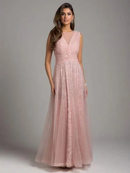 Lara Dresses - Embellished V-neck A-line Dress 29963