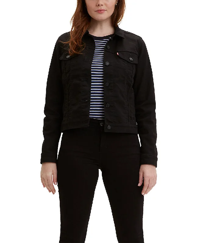 Levi's Women's Original Trucker Jacket - Black Insulated Jacket Fitted Jacket Loose Jacket