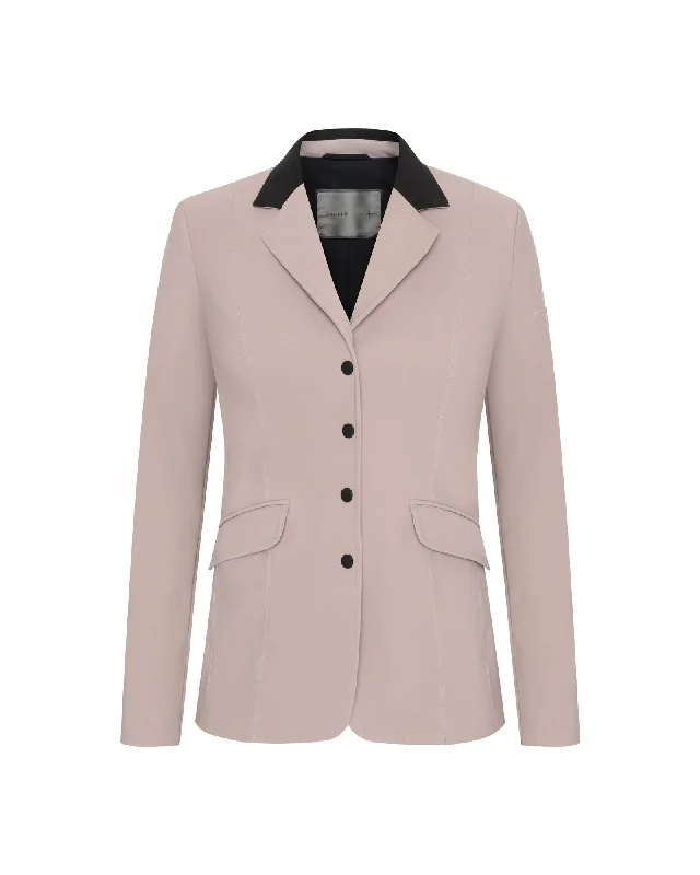 Light Tech Class Riding Jacket - Faded Rose Notch Collar Jacket Peter Pan Collar Jacket Cowl Neck Jacket